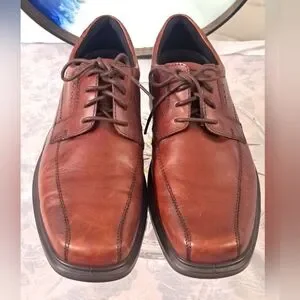 Ecco | Shoes | Ecco Brown Leather Bike Toe Oxford Lace Up  display picture 3